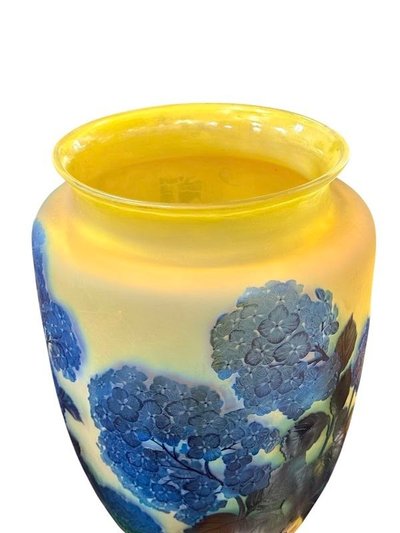 Emile Gallé Monumentale Jugendstil-Vase "Hortensien"