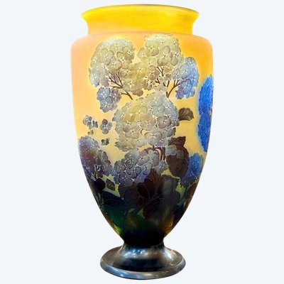Emile Gallé Monumentale Jugendstil-Vase "Hortensien"