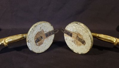 Pair Of Golden Wooden Light Arms