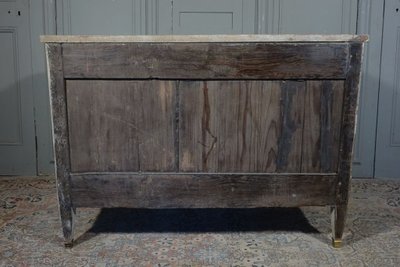 Cassettone d'epoca Luigi XVI / Direttorio. Piano in finto marmo.