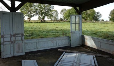 Set of woodwork, cupboards and door