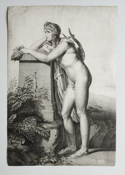 Orpheus Mythological Engraving  Pierre-narcisse Guérin  Empire Period Etching 19th C  Old Print
