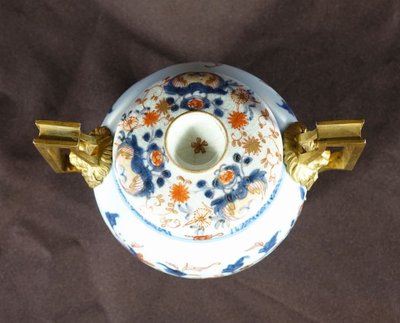 Imari Porcelain Covered Pot with Gilt Bronze Mounts
