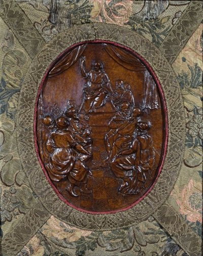 Bas Relief Cuir Repoussé XVIIIème