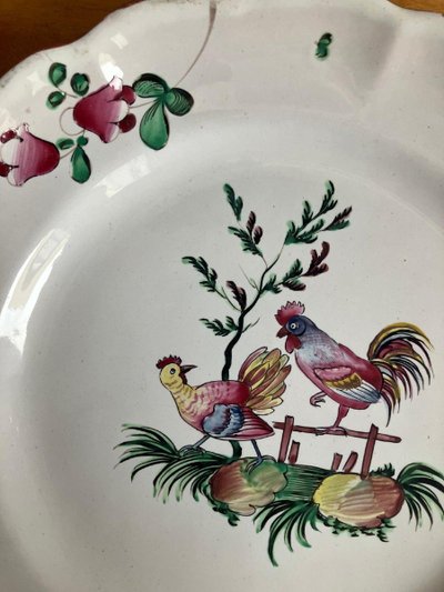 Assiette Coq Et Poule Les Islettes Faïence De l'Est