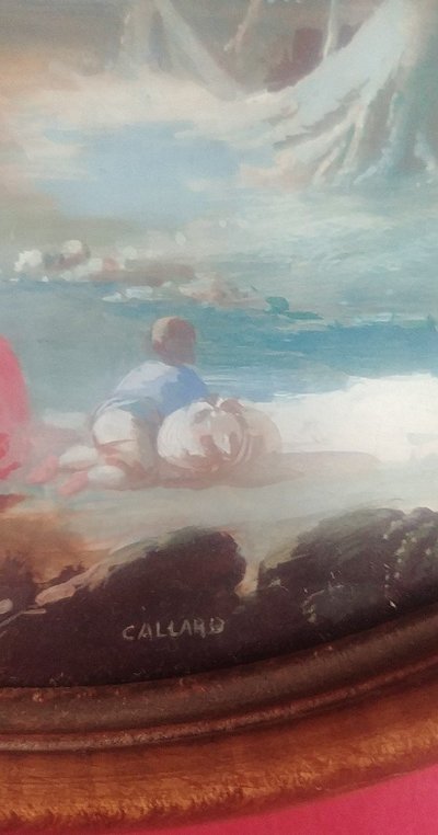 Gouache Lavandière Auprès d'Un Moulin à Eau (Lavandaia al mulino ad acqua)
