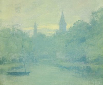 Paysage de rivière par Maurice Chabas