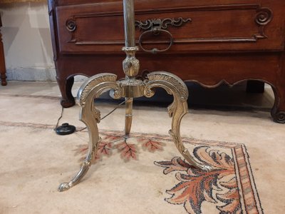 Lampadaire en Bronze Doré Massif de Style Louis XVI - Début XXème