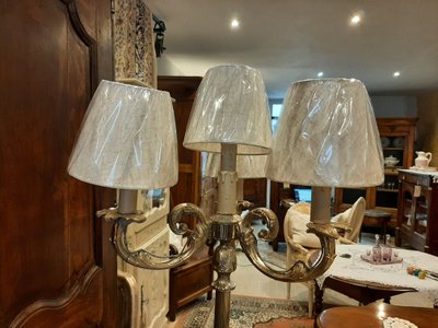 Lampadaire en Bronze Doré Massif de Style Louis XVI - Début XXème