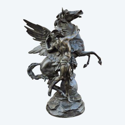 E Picault, Persée ou la naissance de Pégase, Scultura firmata, fine XIX secolo