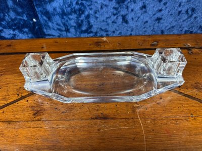Baccarat : Seltener Kugelschreiberhalter Aus Kristall Um 1950