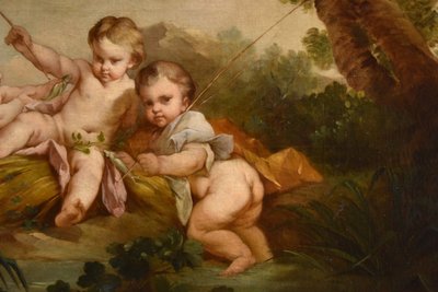 Putti En Pêcheurs, François Boucher (Paris, 1703 - 1770) école De 