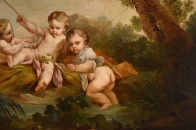 Putti En Pêcheurs, François Boucher (Paris, 1703 - 1770) école De 