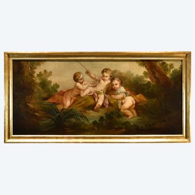 Putti En Pêcheurs, François Boucher (Paris, 1703 - 1770) école De 