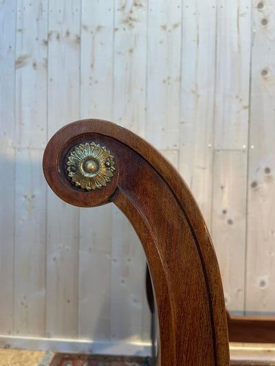 Letto impero in mogano e bronzo