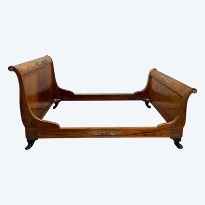 Letto impero in mogano e bronzo
