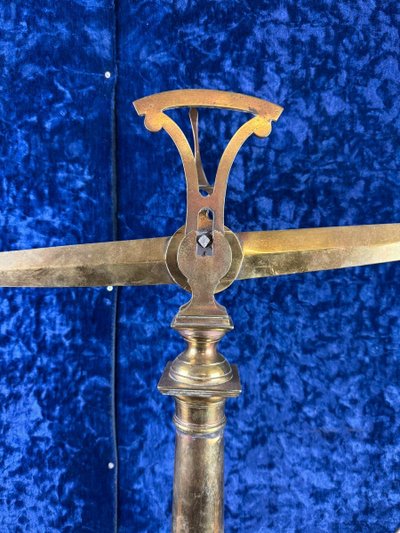Monumentale Balance d'Apothicairerie En Bronze Et Laiton Doré époque XIXeme  / H76cm