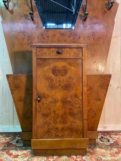 Garderobe - Art Deco Garderobe aus Ulmenholz