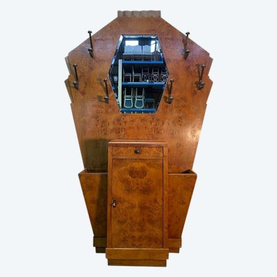 Garderobe - Art Deco Garderobe aus Ulmenholz