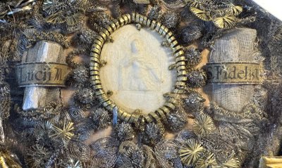 Reliquaire Rocaille Aux Deux Reliques - Début XIXe