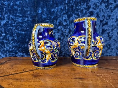 Paire De Pichet En Faïence De Gien époque XXeme