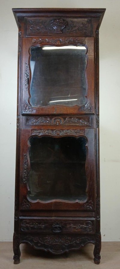 Louis XV Provençal Oak Display Case Circa 1850-1880
