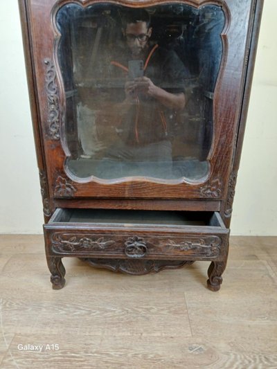 Louis XV Provençal Oak Display Case Circa 1850-1880
