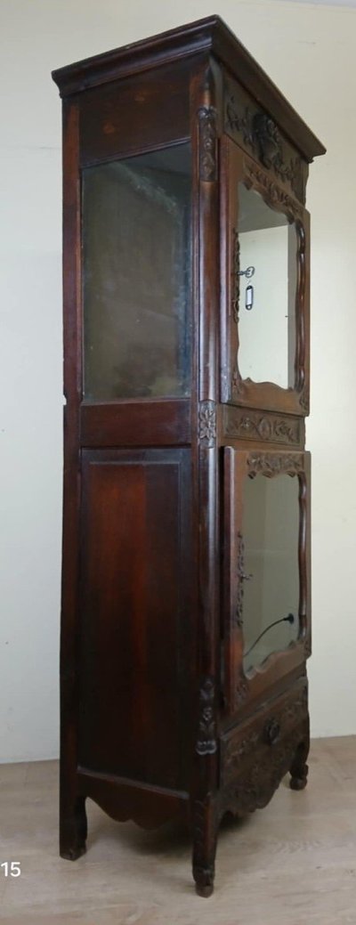 Louis XV Provençal Oak Display Case Circa 1850-1880