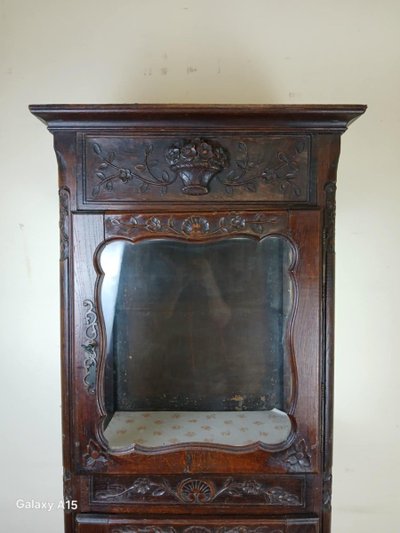 Louis XV Provençal Oak Display Case Circa 1850-1880