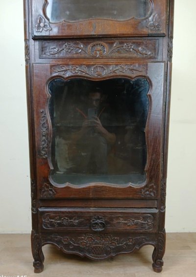 Louis XV Provençal Oak Display Case Circa 1850-1880