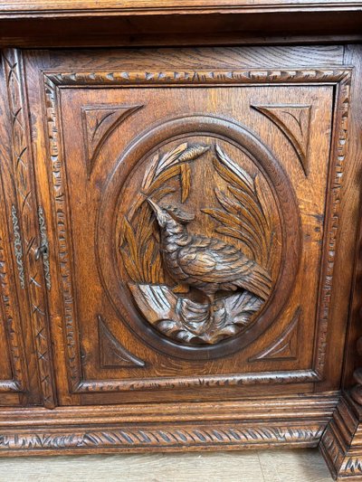 Buffet De Pavillon De Chasse Style Renaissance En Chêne Massif Vers 1850