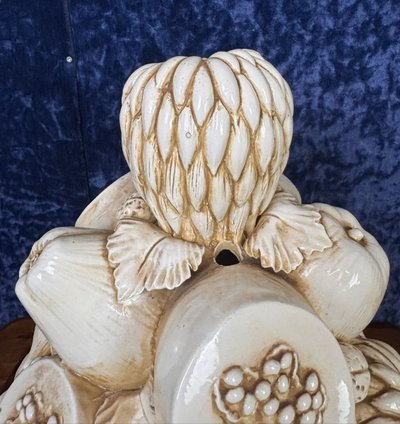 ceramic sculpture with fruit design signed ALESSI 1977