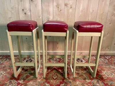 Suite de 3 tabourets de bar 1970 
