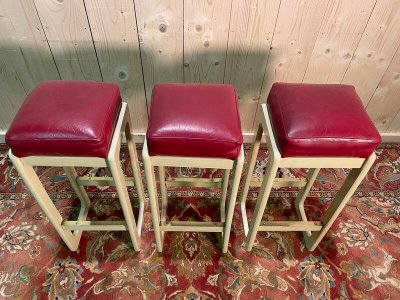 Suite de 3 tabourets de bar 1970 