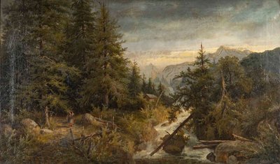 Dipinto ad olio su tela, sottobosco, fine XIX secolo