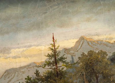 Dipinto ad olio su tela, sottobosco, fine XIX secolo