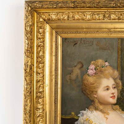 Un dipinto di Carlos Alonso Perez, olio su tavola, inizi del XX secolo
