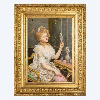 Un dipinto di Carlos Alonso Perez, olio su tavola, inizi del XX secolo