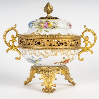 A Porcelain and Gilt Bronze Incense Burner, Early 20th Century