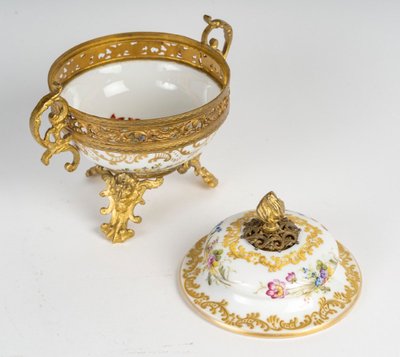A Porcelain and Gilt Bronze Incense Burner, Early 20th Century