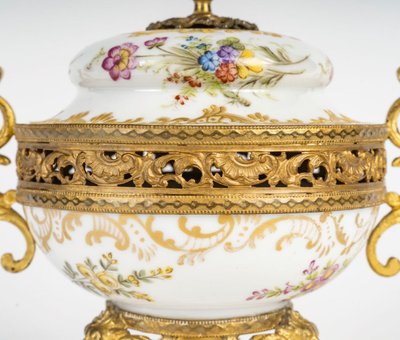A Porcelain and Gilt Bronze Incense Burner, Early 20th Century