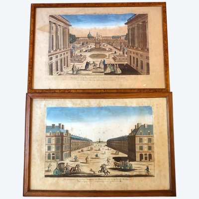 Two optical views, Paris, 18th century