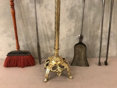 Beautiful 19th century iron and bronze mantelpiece in the Louis XVI style