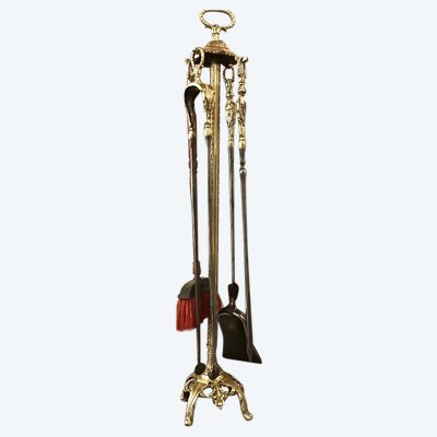 Beautiful 19th century iron and bronze mantelpiece in the Louis XVI style