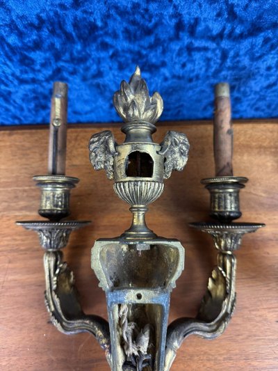 Paire D’appliques Style Lxvi En Bronze Doré