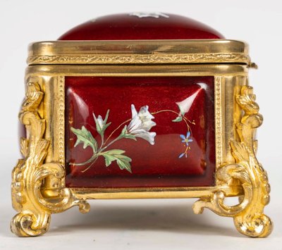An Art Nouveau Enamel Jewelry Box