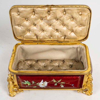 An Art Nouveau Enamel Jewelry Box