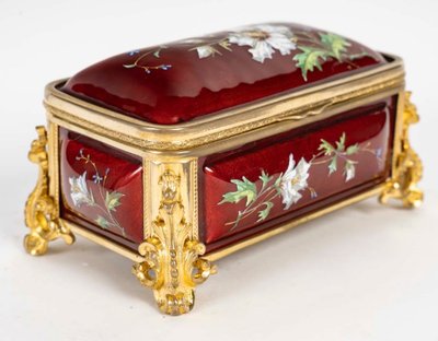 An Art Nouveau Enamel Jewelry Box