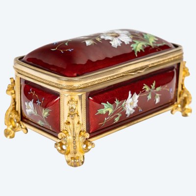 An Art Nouveau Enamel Jewelry Box