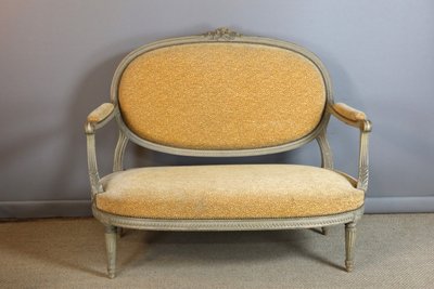 Salon en bois laqué style Louis XVI